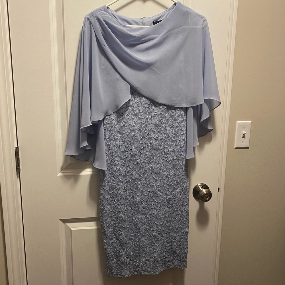 Dress with attached shawl